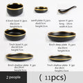 Black Ceramics Tableware Set