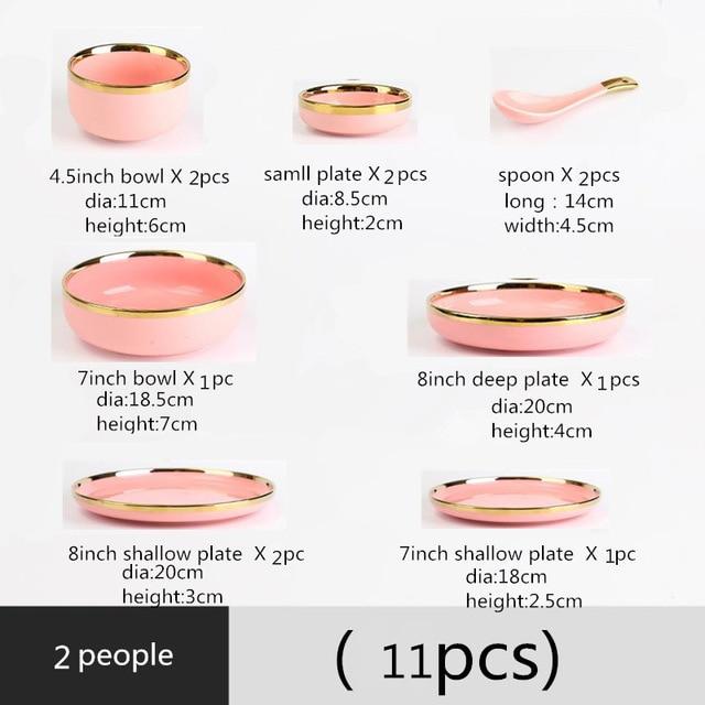 Pink Ceramics Tableware Set