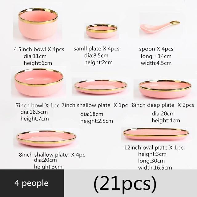 Pink Ceramics Tableware Set